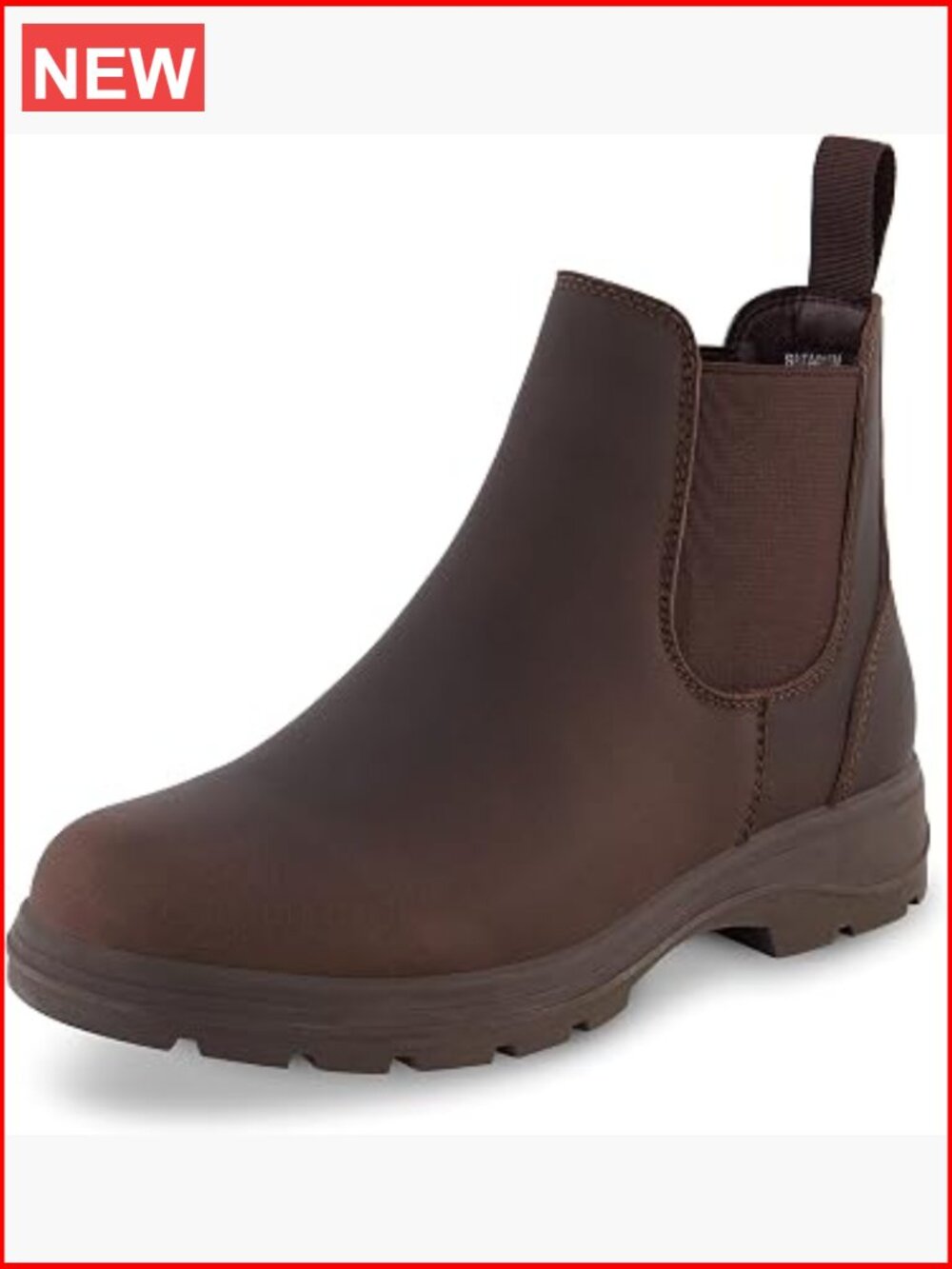 Soft Vegan Leather Chelsea Boots, Non-Slip Sole, Memory Foam, Back Pull Tab,